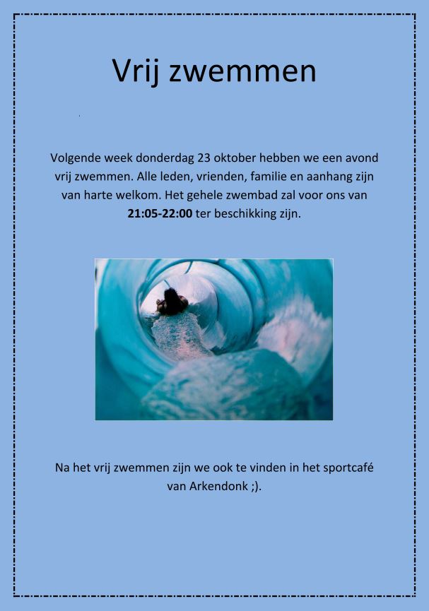 Vrij zwemmen 23-10-14